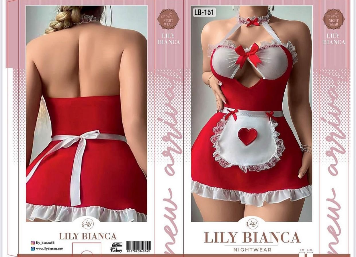 Fantazi geyim lily bianca Lb-151 fantazi xadimeci paltari