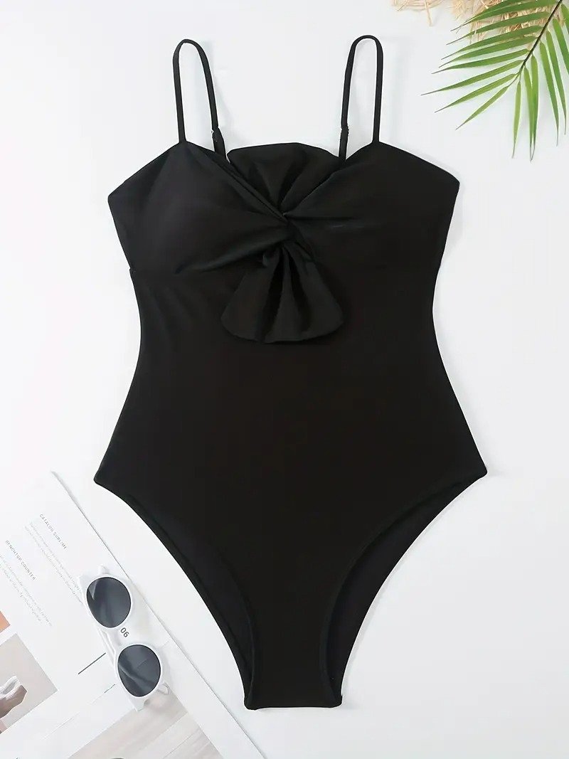 Kupalnik qara Dekolteli Təkparça Kupalnik – Black Twist