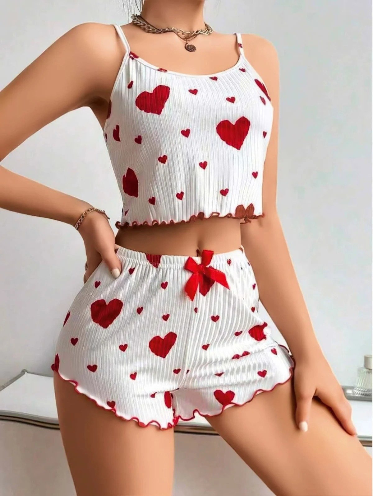 pijama dest Şortik Gecə Dəsti