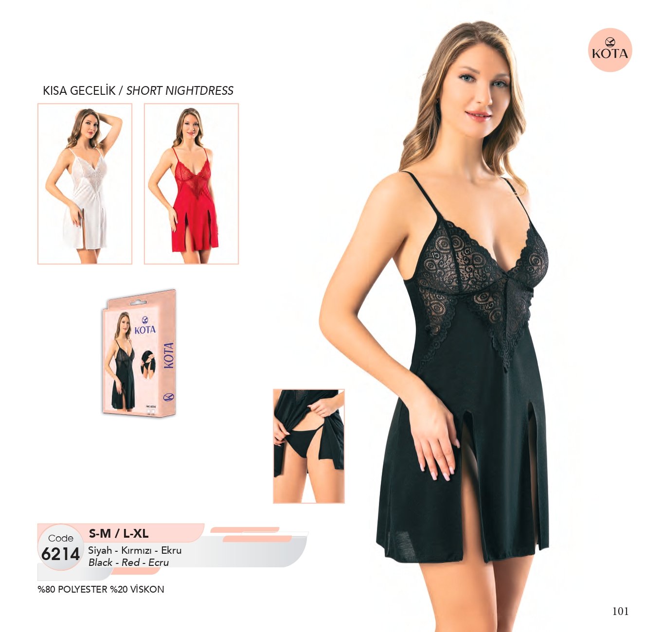 Kota 6214 gece geyimi Qısa Gecə Geyimi – Kota 6214