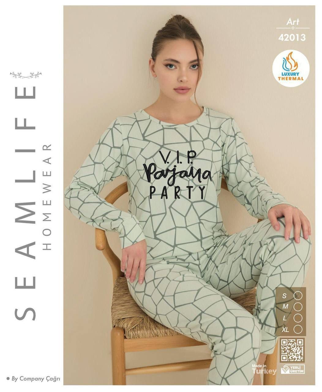Pijama pambiq Seamlife 42013 Homewear Pijama Takımı