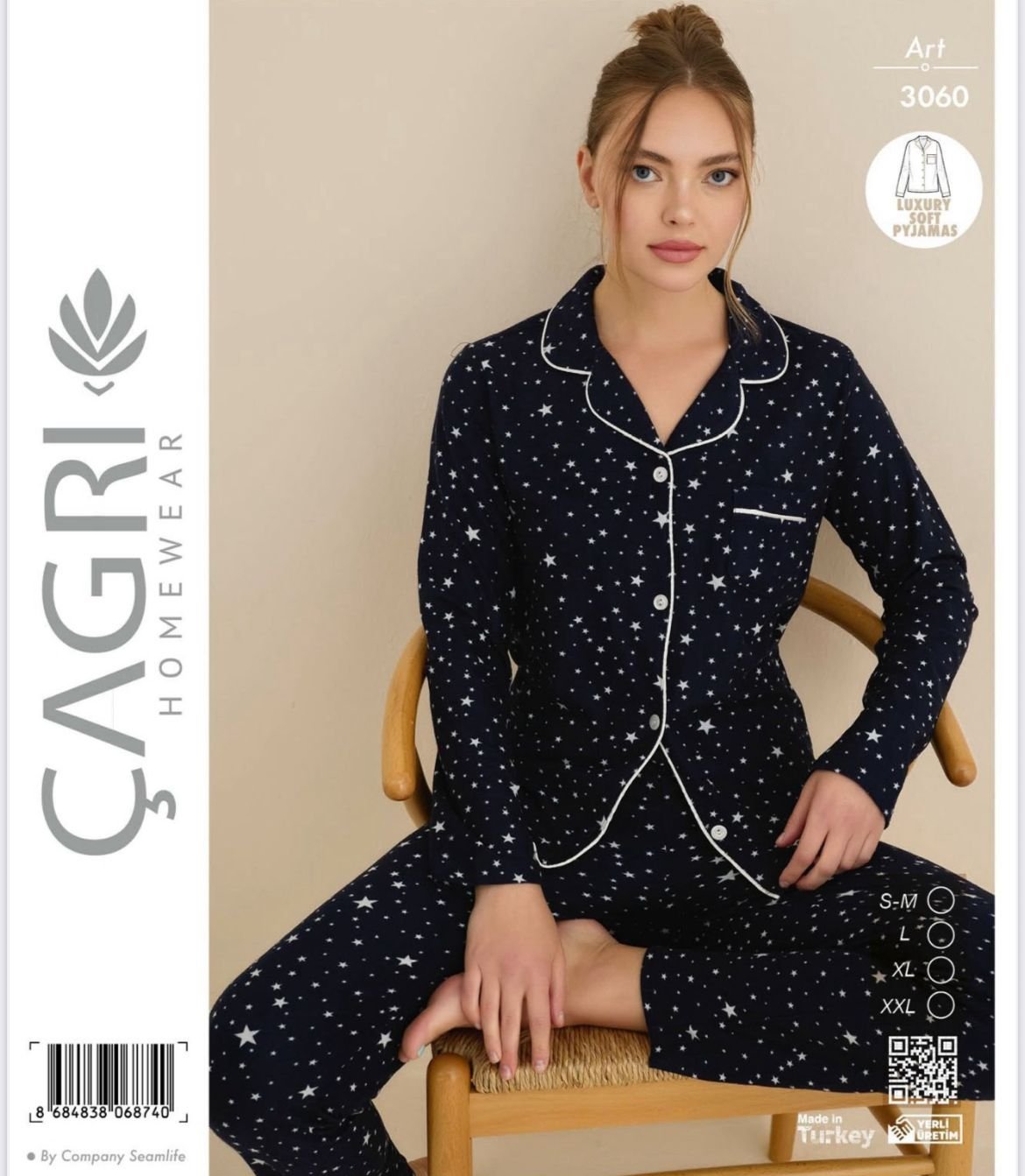 Pijamalar Ulduz Naxışlı Pijama Dəsti