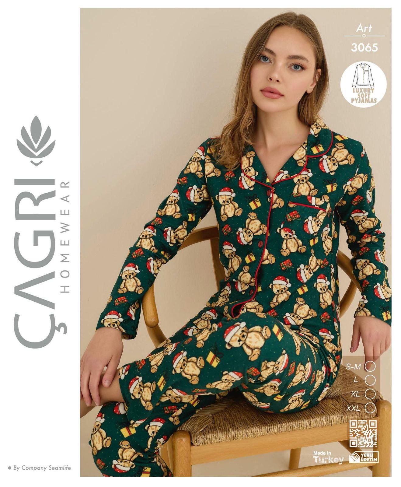 Pijamalar Yeni İl Ayıcqlı Pijama Dəsti