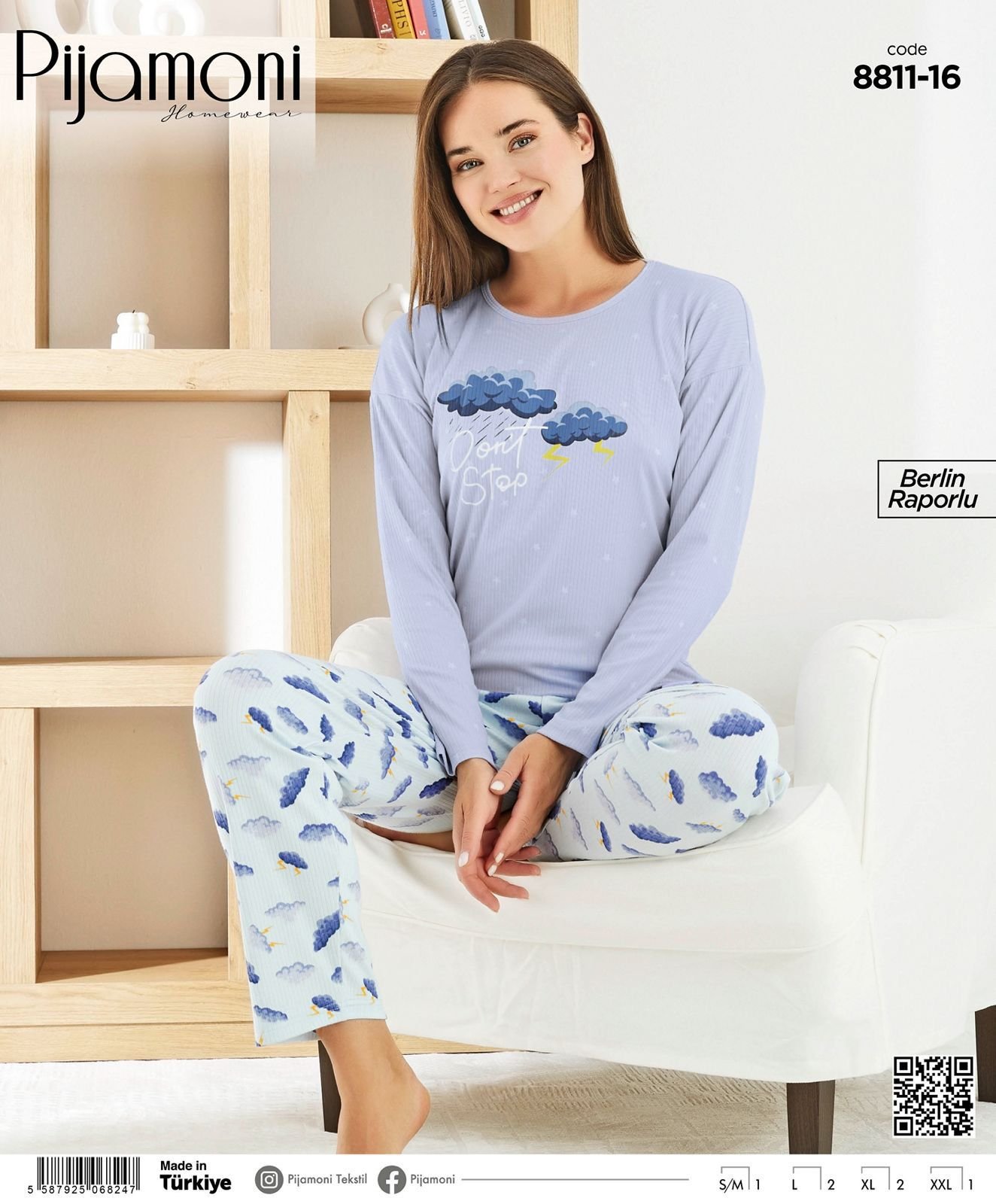 Pijamoni Pijama 8811-16 Pijama dəstləri