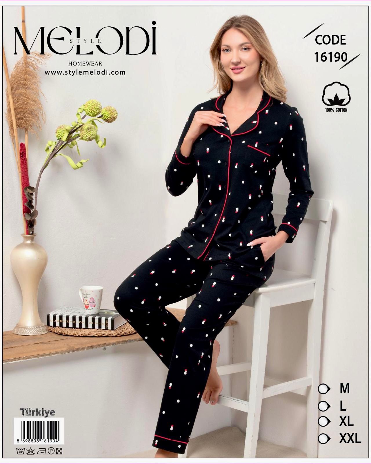 Pambıq Pijama Melodi 16190 Sederek Pambıq Pijama Melodi 16190 (100% Pambıq)