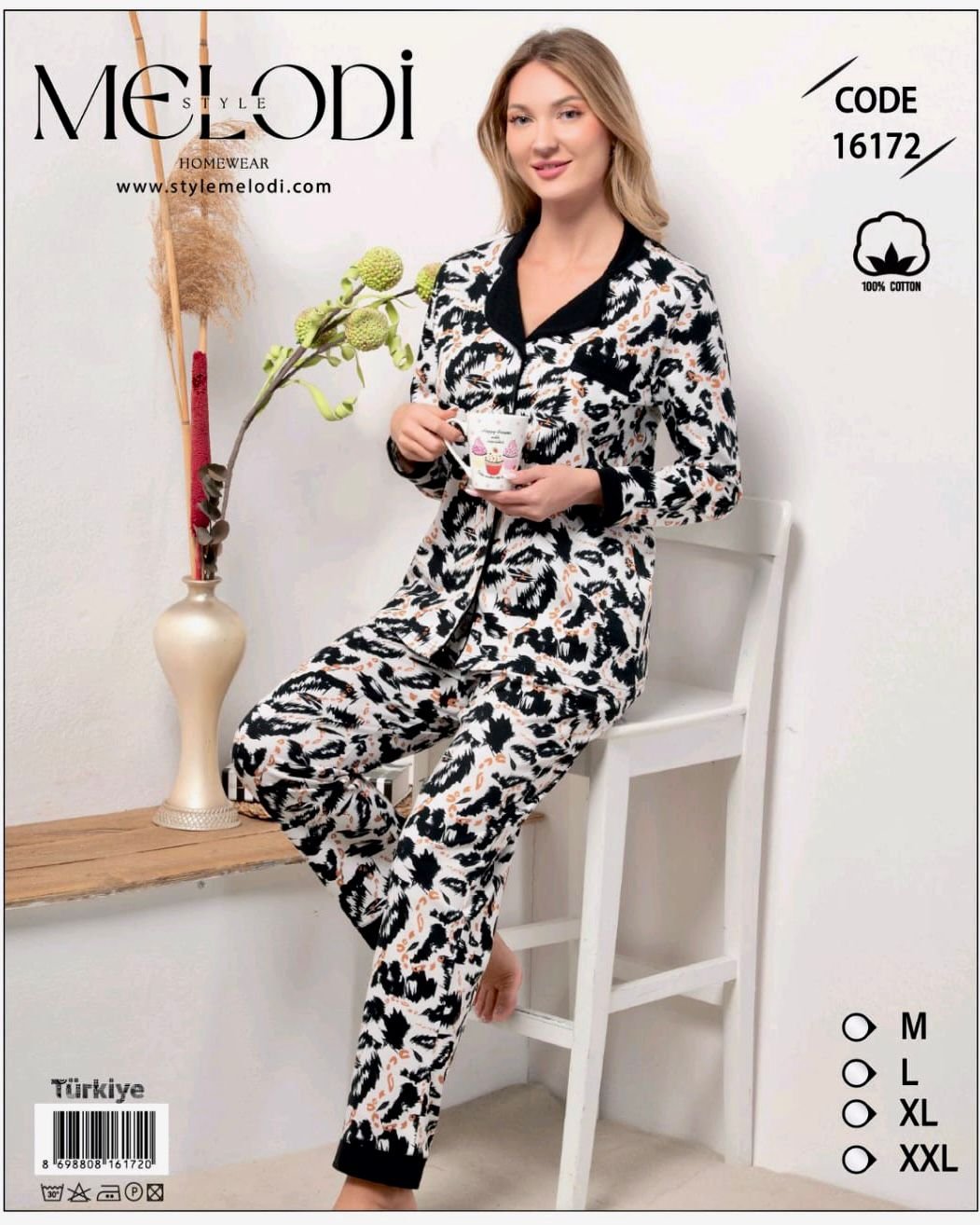 Pambıq Pijama Melodi 16172 Pambıq Pijama Melodi 16172 (100% Pambıq)