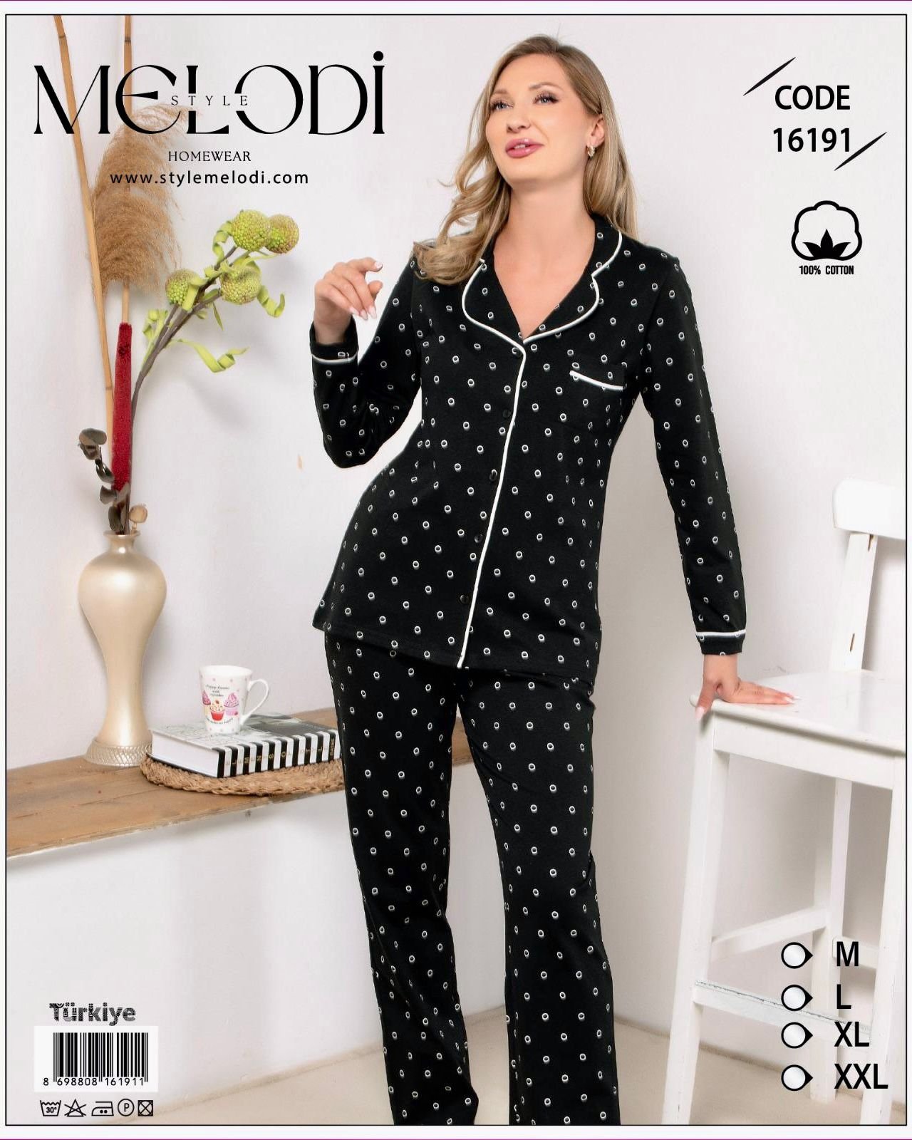 Pambıq Pijama Melodi 16191 Sederek Pambıq Pijama Melodi 16191 (100% Pambıq)