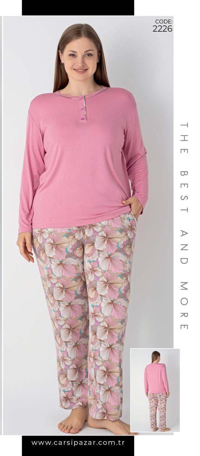 Böyük Bədən Pambıq Pijama Böyük Bədən Pambıq Pijama Olivera 2226