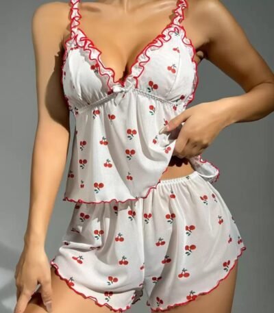 Pijama albalılı ağ