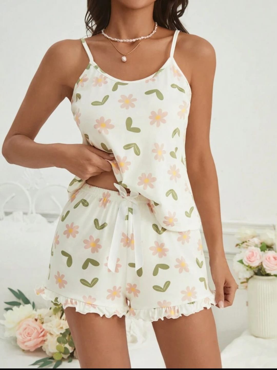 Pijama papatya naxışlı Pijama papatya naxışlı