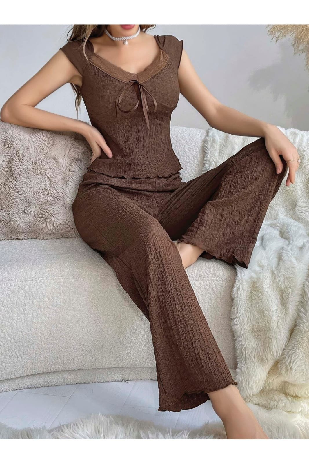 Pijama qəhvəyi zolaqlı Pijama qəhvəyi zolaqlı