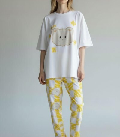 Pijama ayı naxışlı damalı