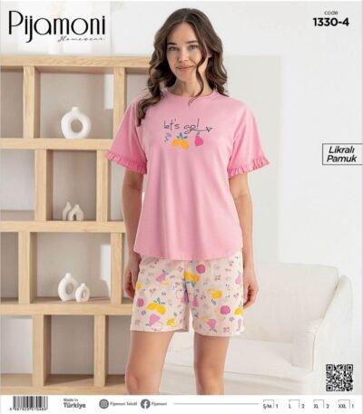 Pijama çəhrayı meyvəli Pijamoni