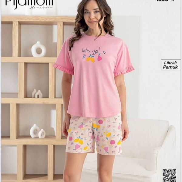 Pijama çəhrayı meyvəli Pijamoni