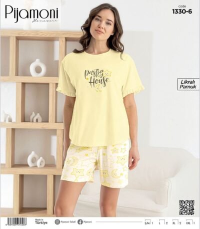 Pijama sarı ulduzlu Pijamoni