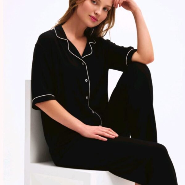 Pijama viskon qara