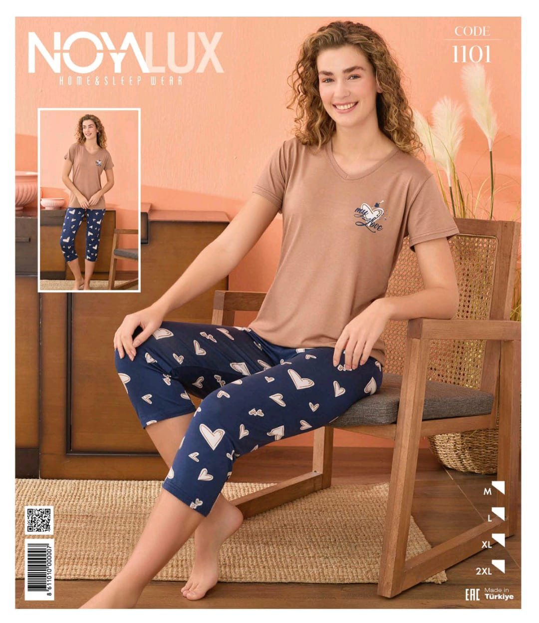 Pijama ürəkli kapri dəst Pijama ürəkli kapri dəst