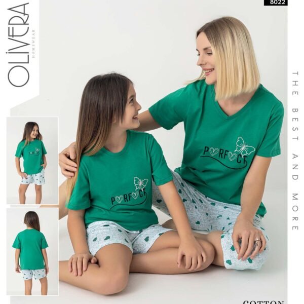 Pijama yaşıl şortlu