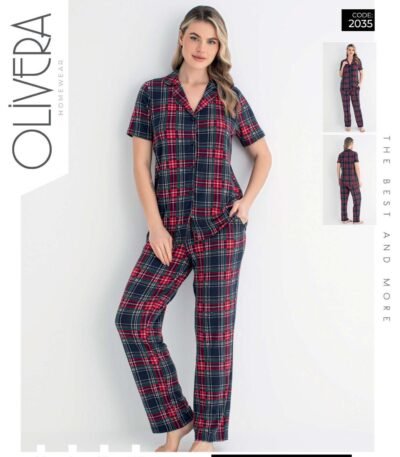 Pijama damalı göy