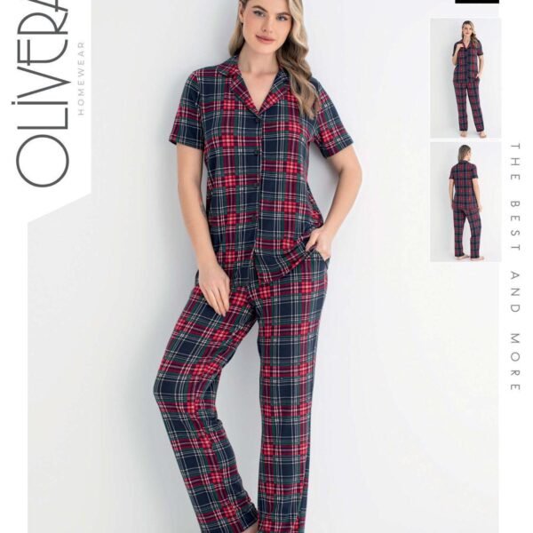 Pijama damalı göy