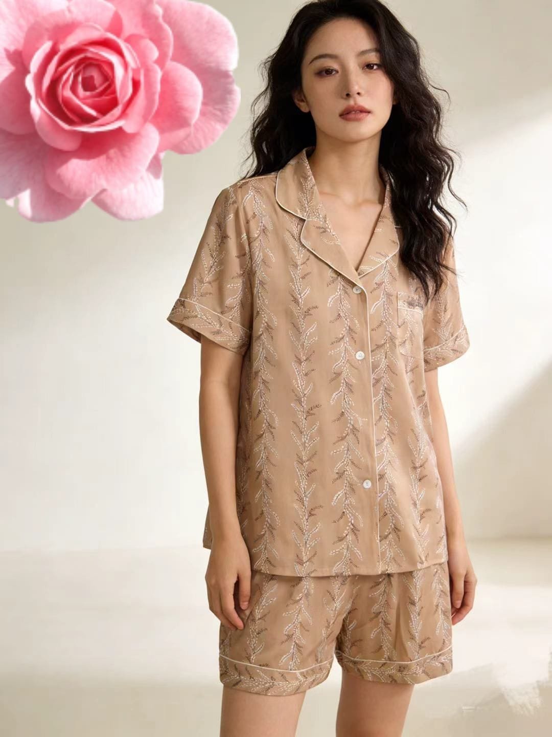 Pijama naxışlı qısaqol Pijama naxışlı qısaqol
