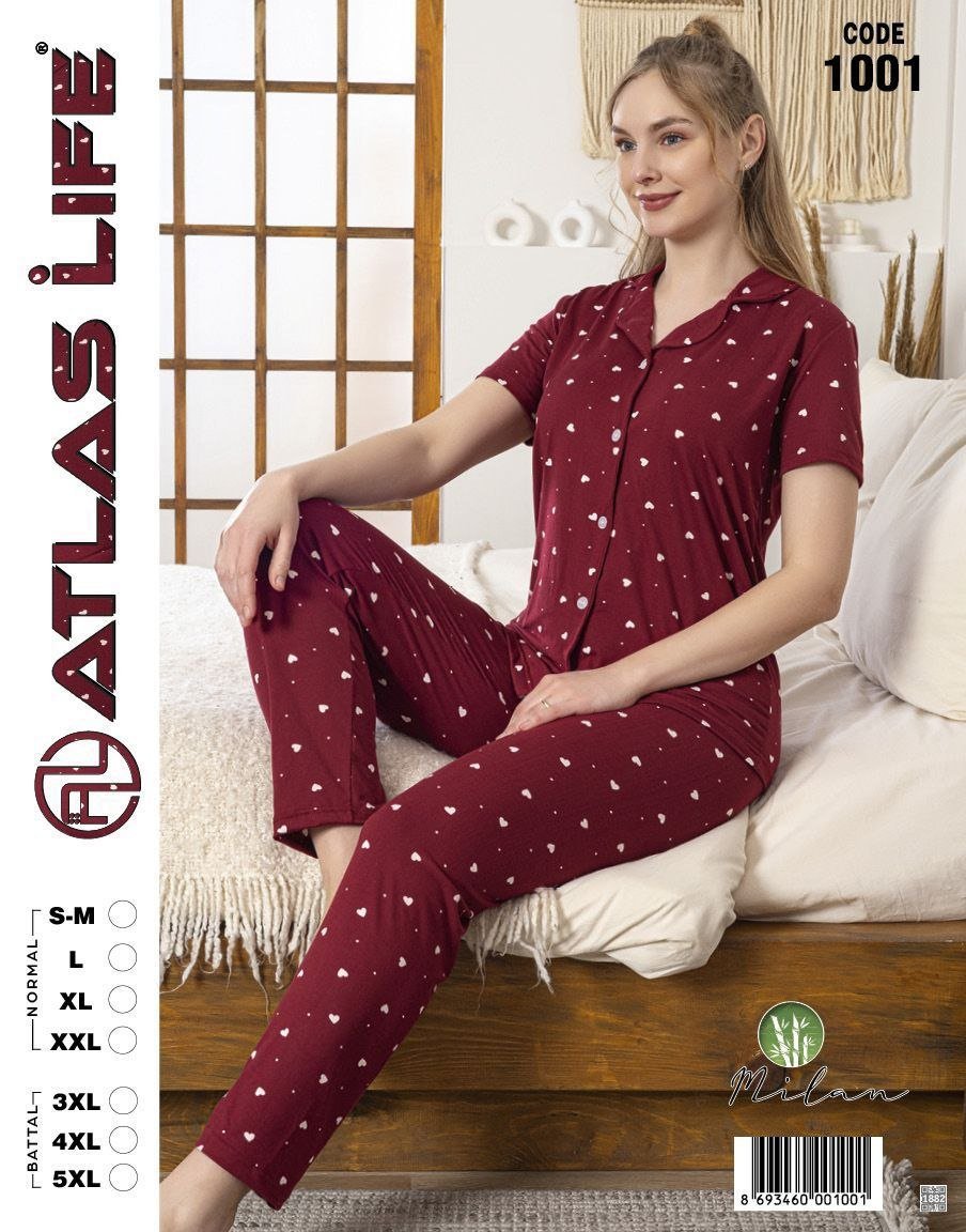 Pijama tünd qırmızı ürəkli Pijama tünd qırmızı ürəkli