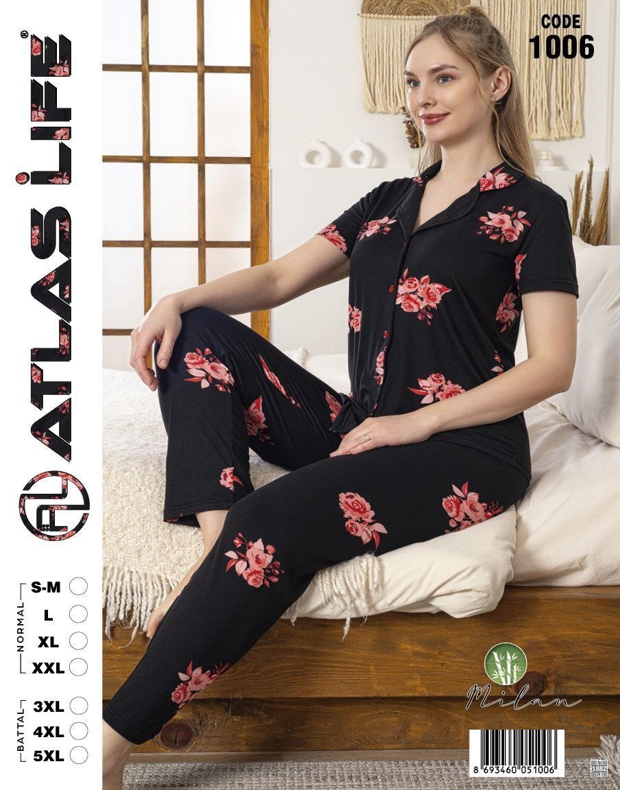 Pijama qara qızılgüllü Pijama qara qızılgüllü