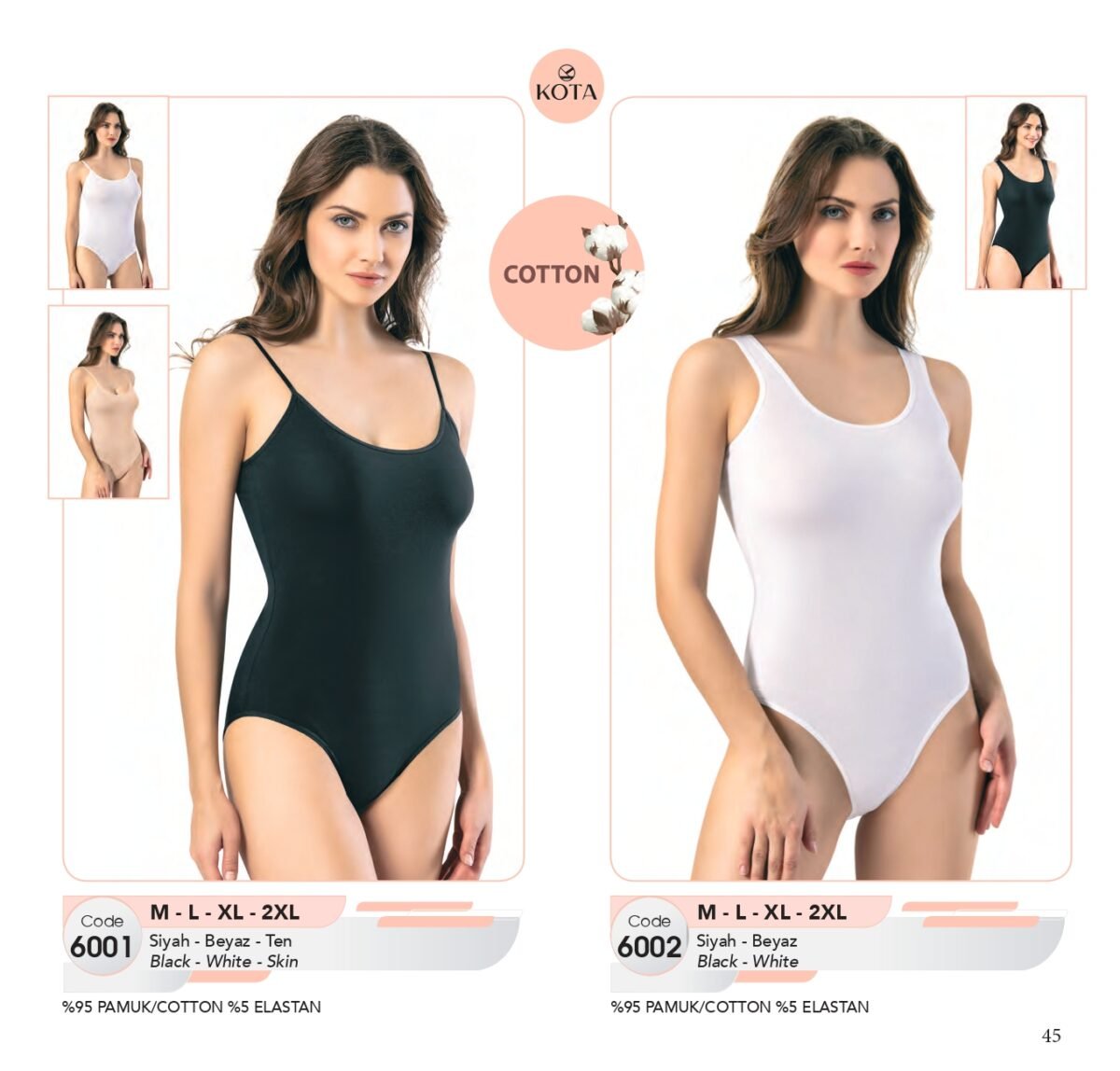 Geniş Askılı Bodysuit – Kota 6002