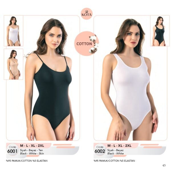Geniş Askılı Bodysuit – Kota 6002