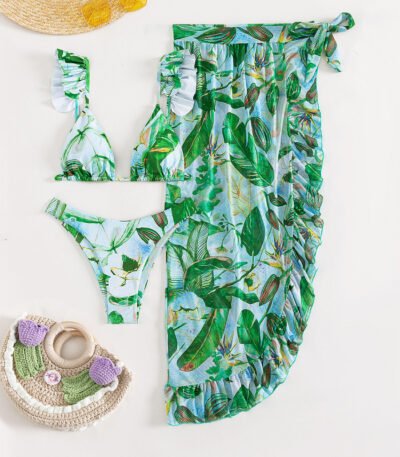 Tropik 3-lü Kupalnik Dəsti – Leaf Breeze