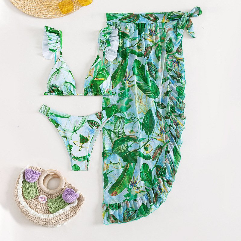 Tropik 3-lü Kupalnik Dəsti – Leaf Breeze