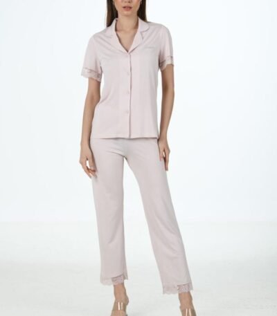 Dantelli Yaylıq Pijama Dəsti – Senser 3001