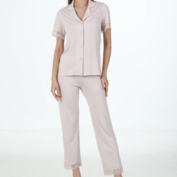 Dantelli Yaylıq Pijama Dəsti – Senser 3001