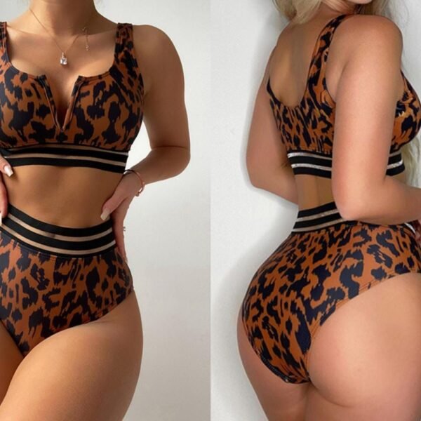 Leopard Naxışlı Kupalnik