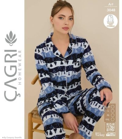 Yeni İl Ağac Naxışlı Pijama Dəsti