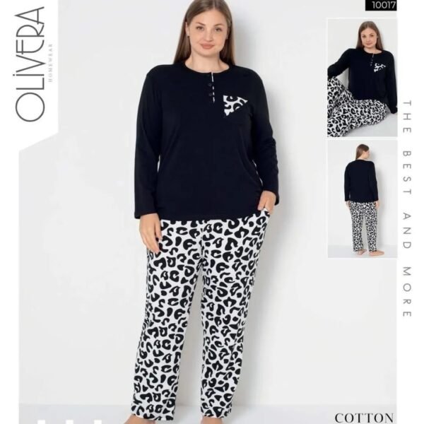 Böyük Bədən Pambıq Pijama Olivere 10017
