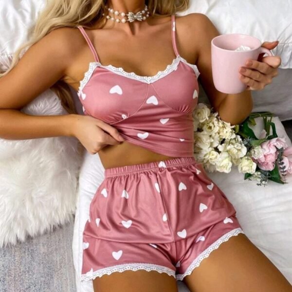 Pijama ürəkli atlas