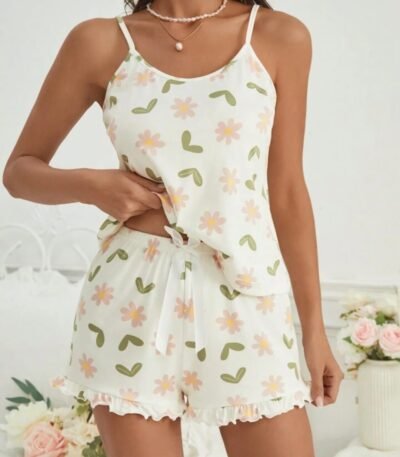 Pijama papatya naxışlı