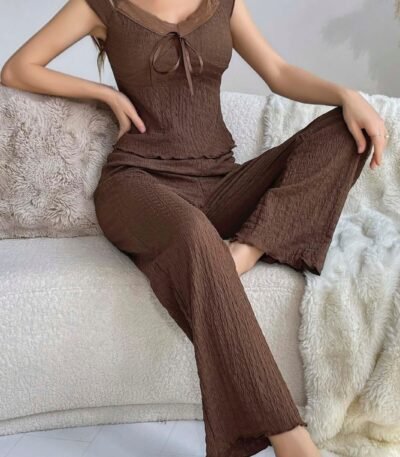 Pijama qəhvəyi zolaqlı