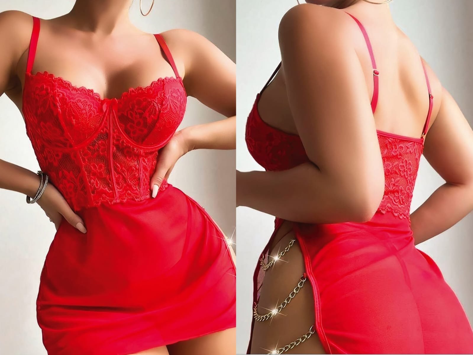 fantazi elbise Fantazi Don Zəncir Detallı Oriella