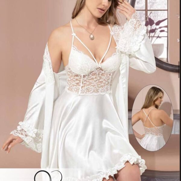 Xonçalıq ağ atlas dəst (K-2105)