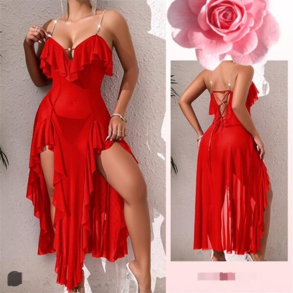 Fantazi qırmızı tüllü