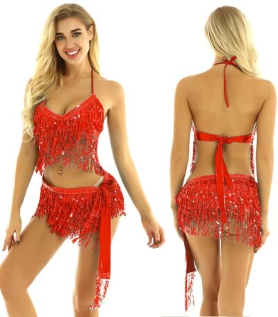 Fantazi qırmızı saçaqlı