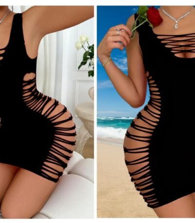 Yanları kəsik detallı mini fantazi don