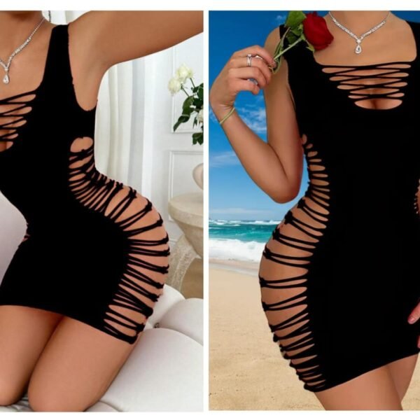 Yanları kəsik detallı mini fantazi don