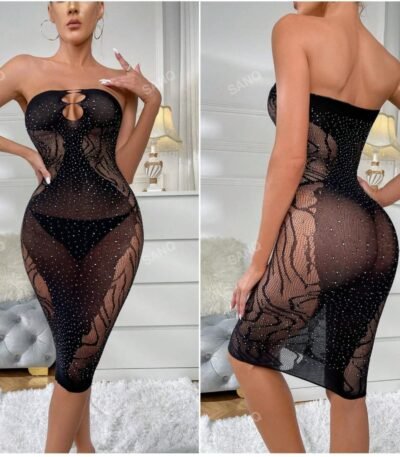 Fantazi qara daşlı uzun don