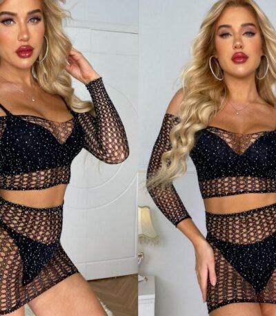 Qara Parıltılı Daşlı Fantaziya Dəsti