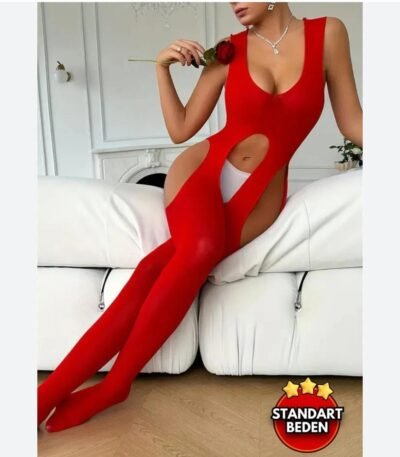 Qırmızı fantazi bodi