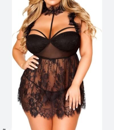 Gecəlik qara krujevalı punyar