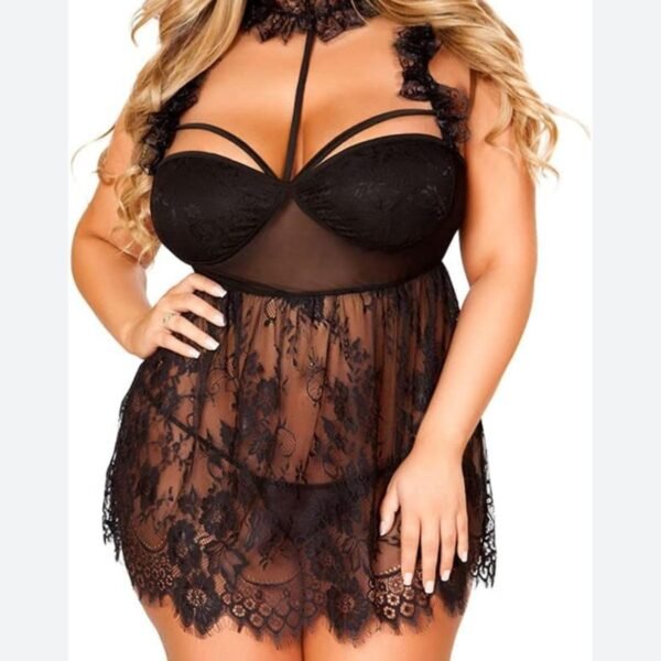 Gecəlik qara krujevalı punyar